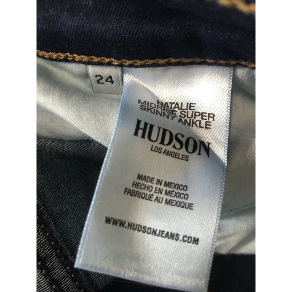 Women's Hudson Natalie Mid rise Ankle Super Skinny Blue Jeans size 24 New